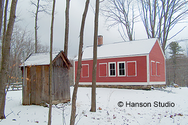 Charlestown, NH - Little Red Schoolhouse - Back - Winter